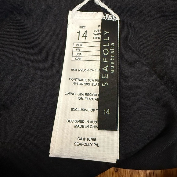 Seafolly Swim Black and White Bikini Bottoms size US 10 - Picture 2 of 9